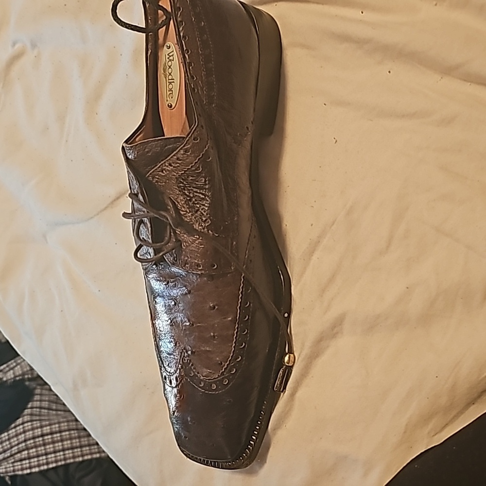 Mens dress shoes size13 brown ostrich skin